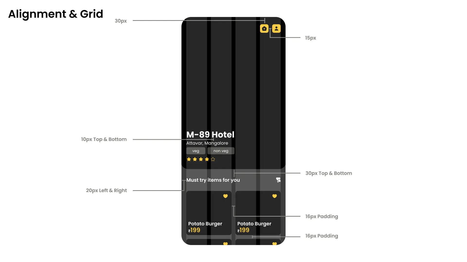 Eatables Alignment Grid