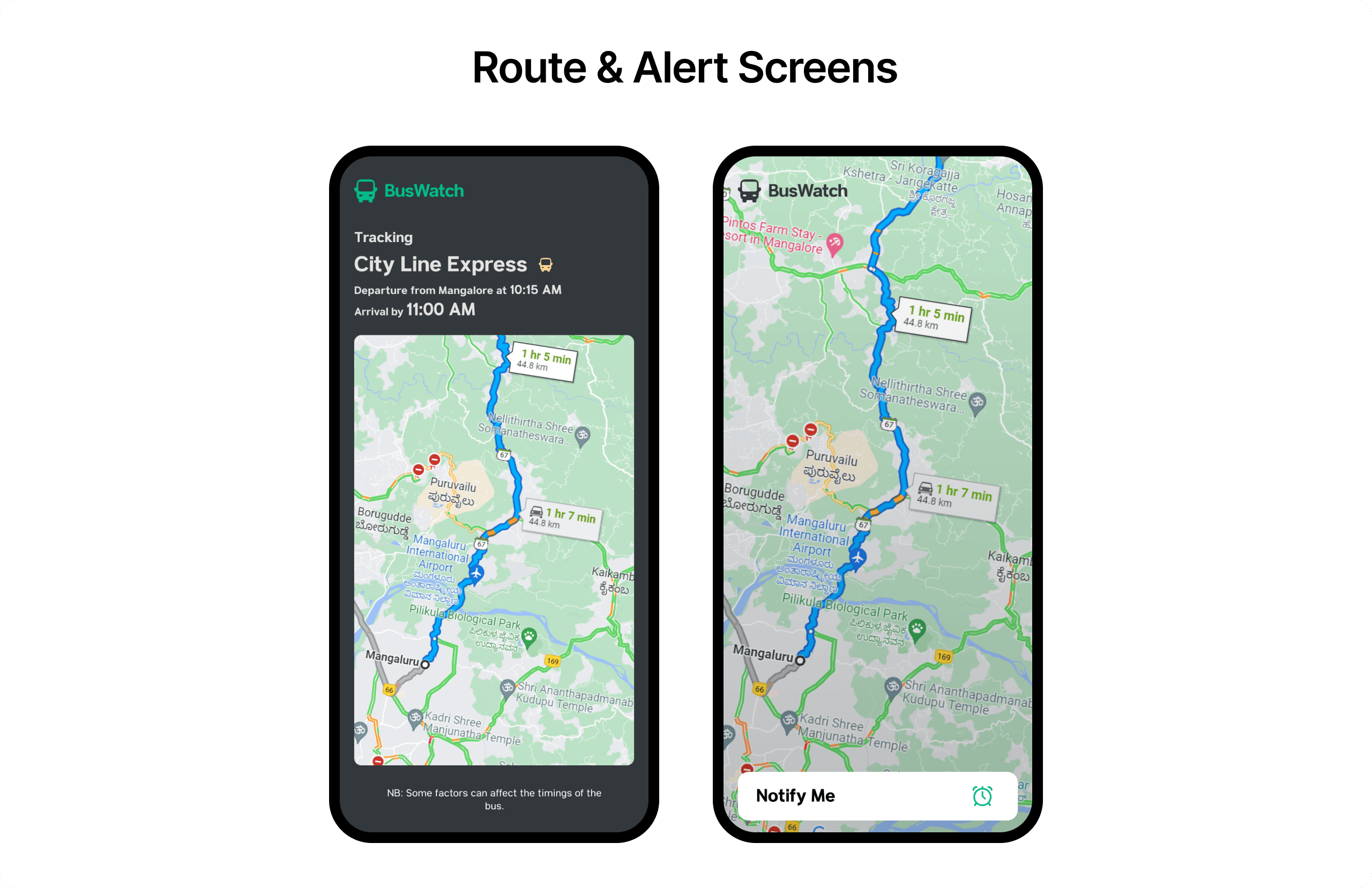 BusWatch App Screens - Set 2